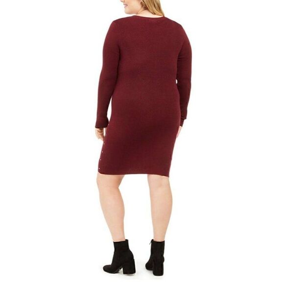 Planet Gold Sweater Dress 2X Wine Red Plus Juniors‎ - Picture 7 of 9
